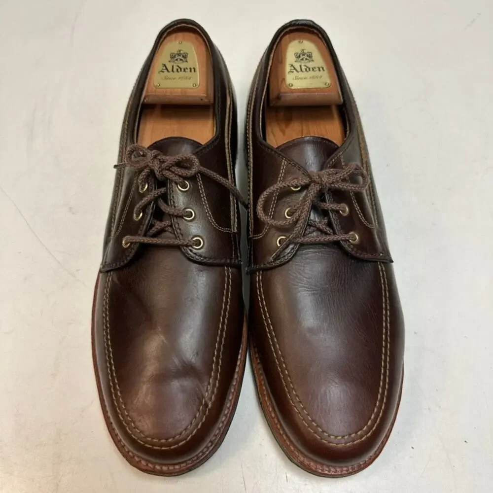 NWOT Todd Snyder x Alden 734L Mocc Toe Leather Blucher Rich Brown Made USA 11 D